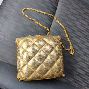 Chic Gold Quilted Mini Bag